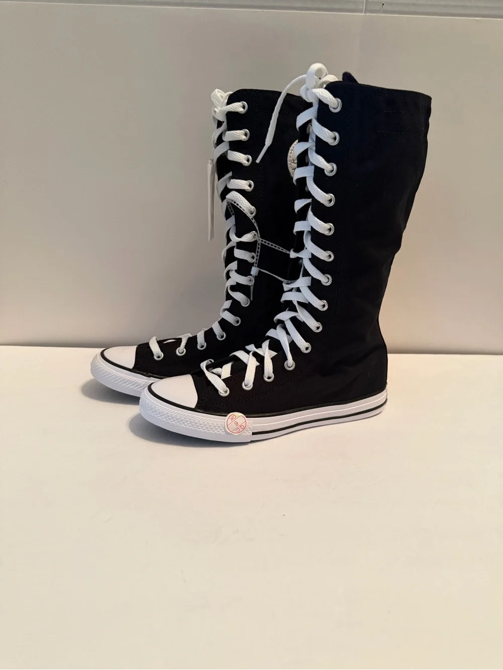 NWT Converse Chuck Taylor Black knee high Lace-Up Sneakers with White Accents